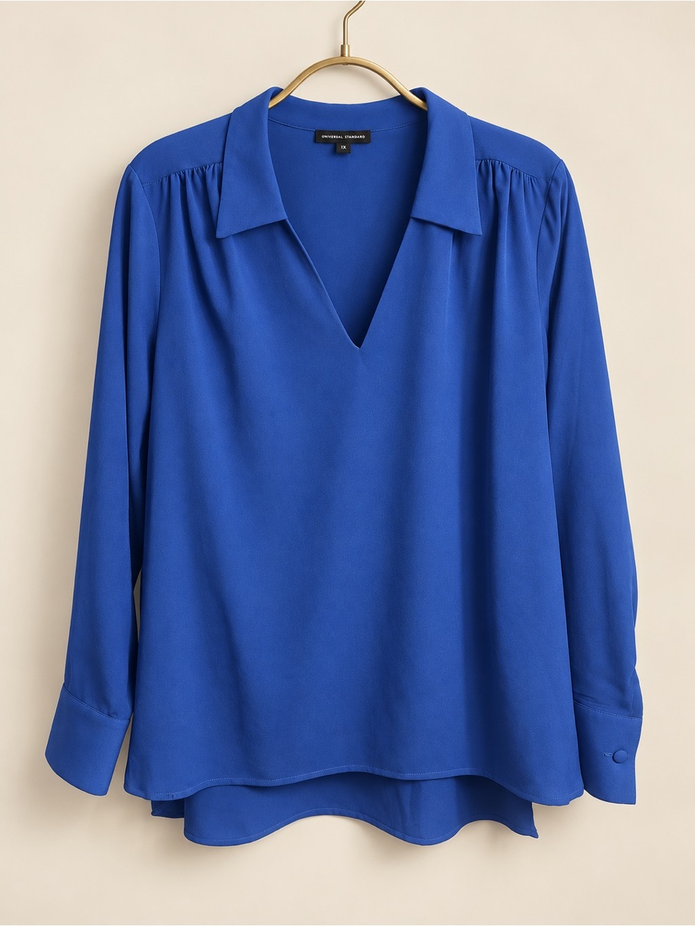 Universal Standard Cobalt Blue V-Neck Blouse XS 10–12
